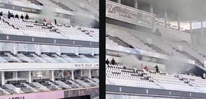 Princípio de incêndio atinge Neo Química Arena antes de jogo do Corinthians