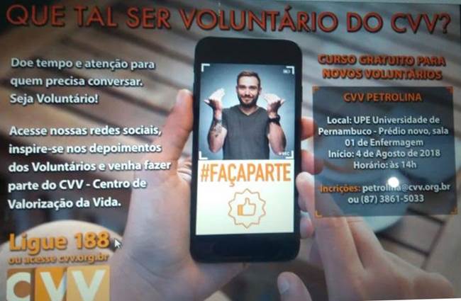 CVV em Petrolina busca novos voluntários