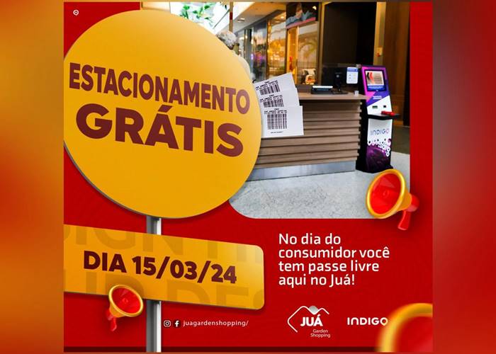Juá Garden Shopping oferece estacionamento gratuito nesta sexta-feira
