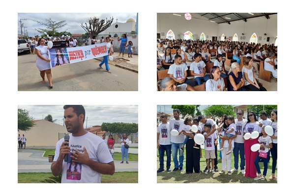 Em protesto, familiares e amigos de Quêmoly Luize pedem justiça e celeridade em processo criminal; veja o vídeo — Blog Edenevaldo Alves