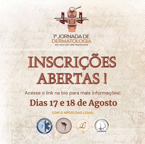 1ª Jornada de Dermatologia do Vale do SF está com inscrições abertas