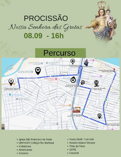 Procissão em homenagem à padroeira de Juazeiro sairá do bairro County Club