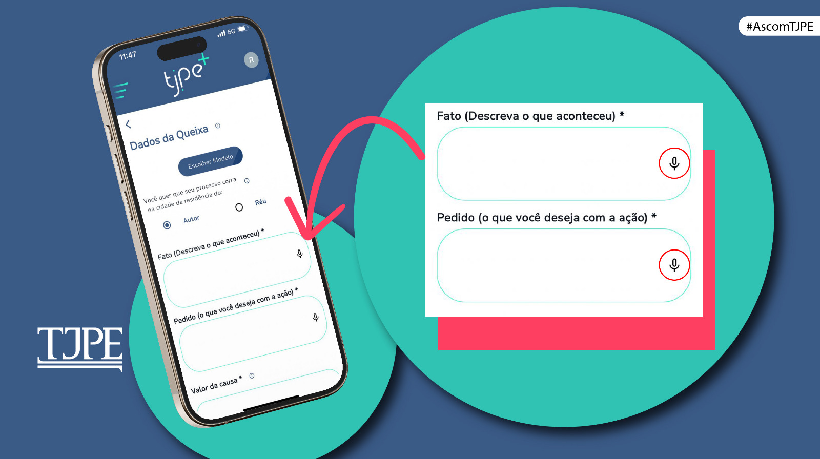 Aplicativo do TJPE passa a contar com funcionalidade que permite envio de áudio no registro de queixas