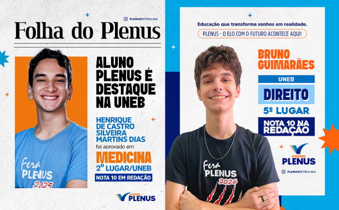 Alunos do Plenus tiram nota máxima na Redação do Vestibular da UNEB