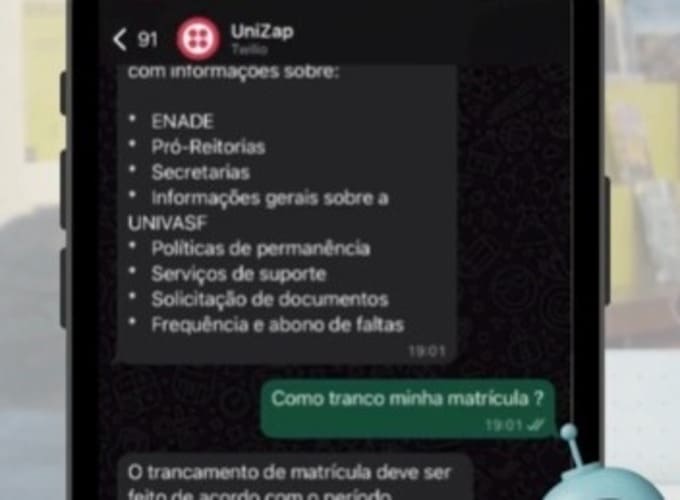 Estudantes da Univasf desenvolvem assistente virtual no WhatsApp para auxiliar colegas.