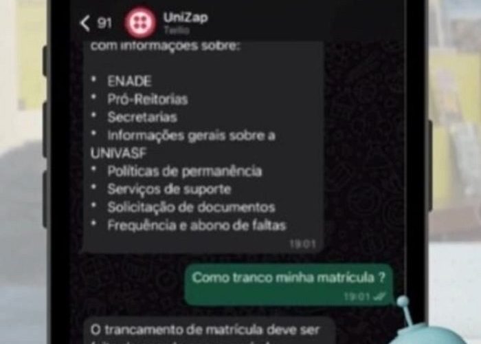 Estudantes da Univasf desenvolvem chatbot com inteligência artificial para simplificar acesso a informações acadêmicas.