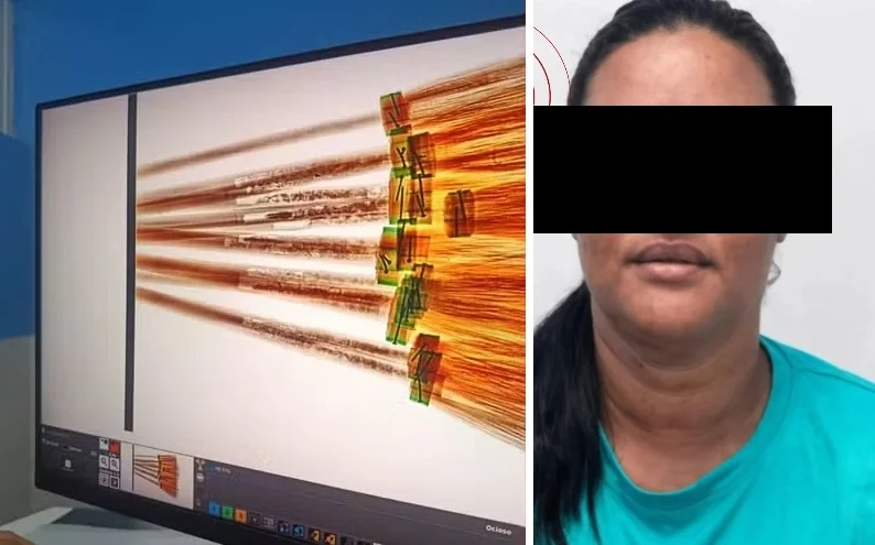 Guarda municipal é presa ao tentar entrar em presídio da Bahia com drogas escondidas em vassouras