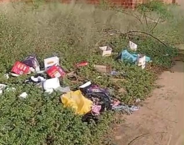 Moradores denunciam descarte irregular de lixo em terreno baldio no Terras do Sul