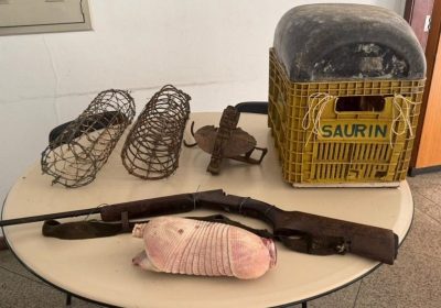 Polícia confiscou arma de fogo em ação contra caça ilegal no distrito de Maniçoba em Juazeiro (BA)