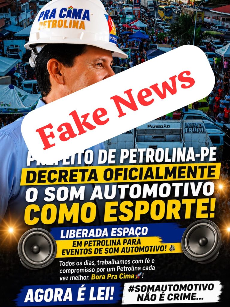 Prefeitura de Petrolina nega rumor sobre autorização para utilização de som automotivo.