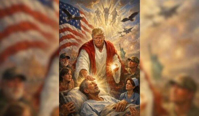 Trump se compara a Jesus após criticar o papa e publica imagem nas redes sociais