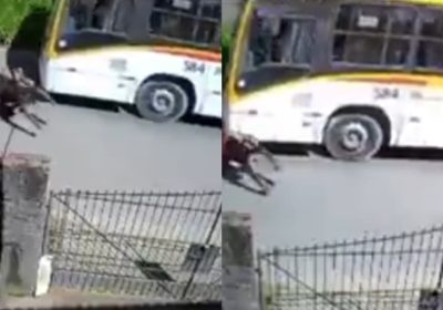 Acidente em Jaboatão dos Guararapes: Motociclista colide com ônibus e é lançado pela via
