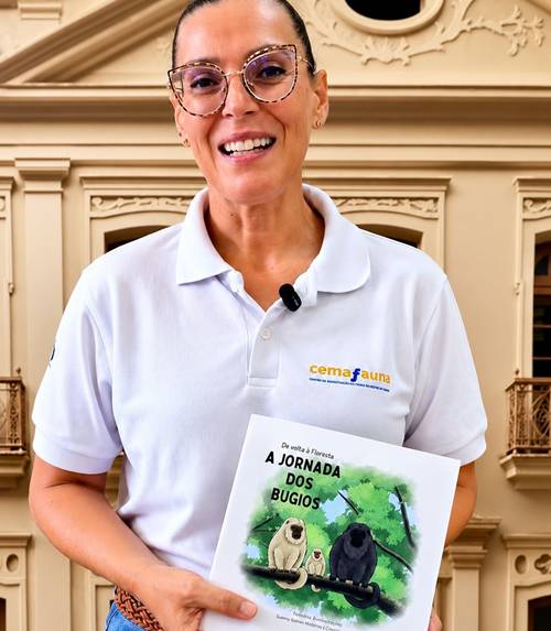 Livro baseado na emocionante jornada de bugios resgatados pelo Cemafauna em busca de leitores infantojuvenis
