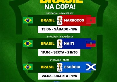 Tabela de jogos do Brasil na Copa do Mundo para você não perder nenhum lance