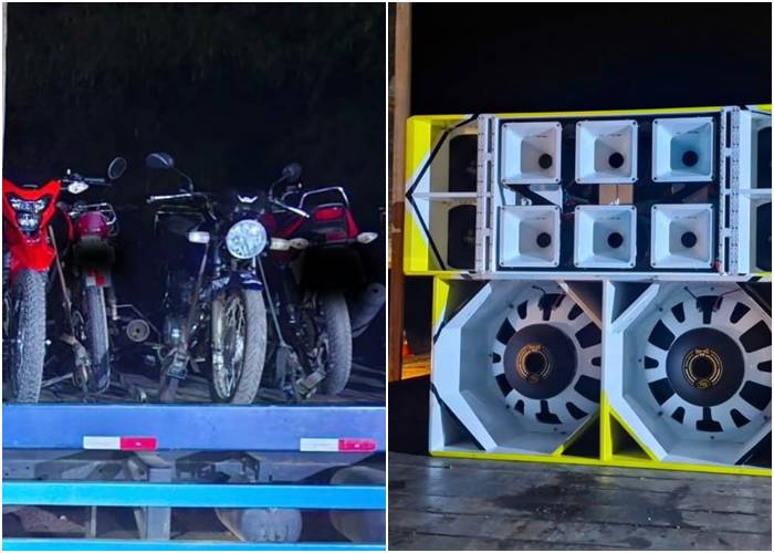 PMBA realiza apreensão de motos e equipamento de som no início da Festa do Colono no NH2
