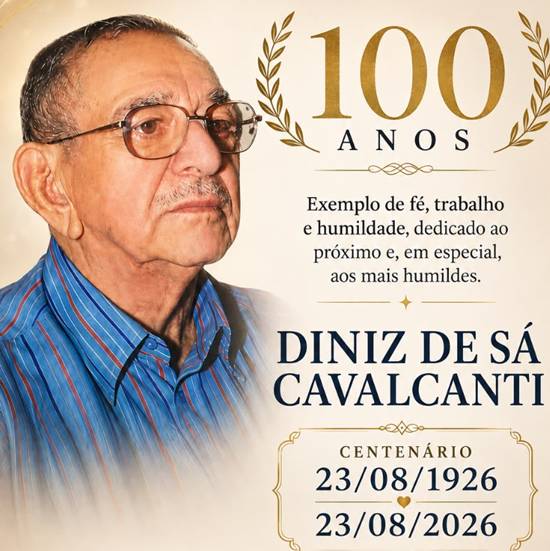 Celebração do centenário de nascimento de Seu Diniz ocorrerá no domingo