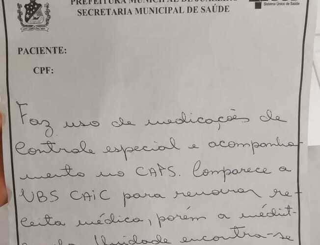 Família enfrenta desafios para obter medicamento controlado em Juazeiro sem médico e sem receita
