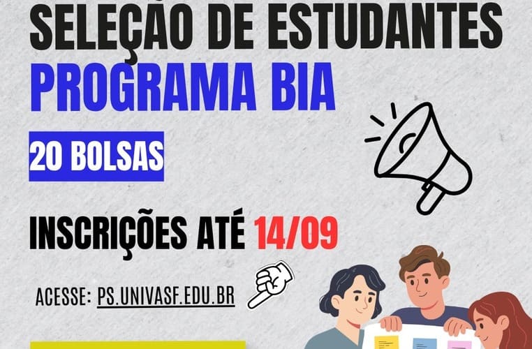 Inscrições abertas na Univasf para 20 bolsas de incentivo acadêmico