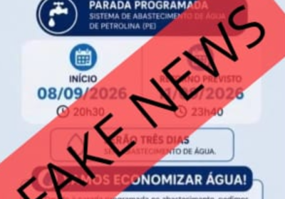Parada programada da Compesa não corresponde à imagem que circula nas redes sociais; confira a data correta da manutenção. Parada programada da Compesa não corresponde à imagem que circula nas redes sociais; confira a data correta da manutenção.