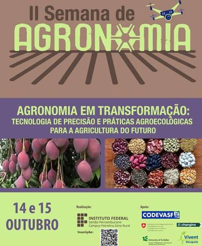 2ª Semana de Agronomia do IFSertãoPE/Zona Rural discutirá as inovações na agricultura do futuro