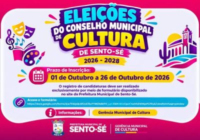 Inscrições abertas para a eleição do Conselho Municipal de Cultura em Santo Sé