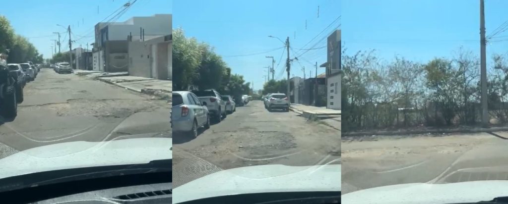 Morador da Cidade Universitária em Petrolina (PE) denuncia a situação de buraqueira na Rua José Crispiano Coelho Brandão.