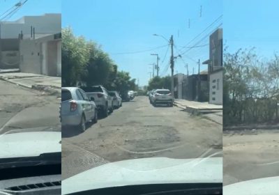 Morador da Cidade Universitária em Petrolina (PE) denuncia a situação de buraqueira na Rua José Crispiano Coelho Brandão.