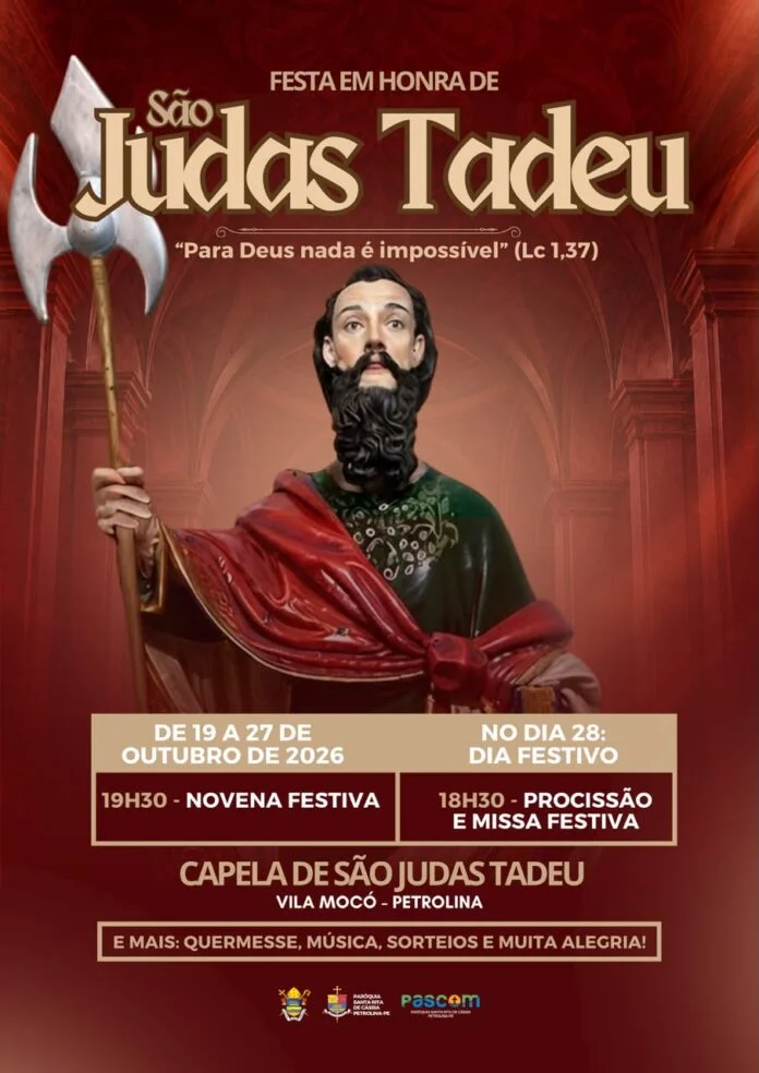 Novenário em honra a São Judas Tadeu continua até 28 de outubro em Petrolina (PE)
