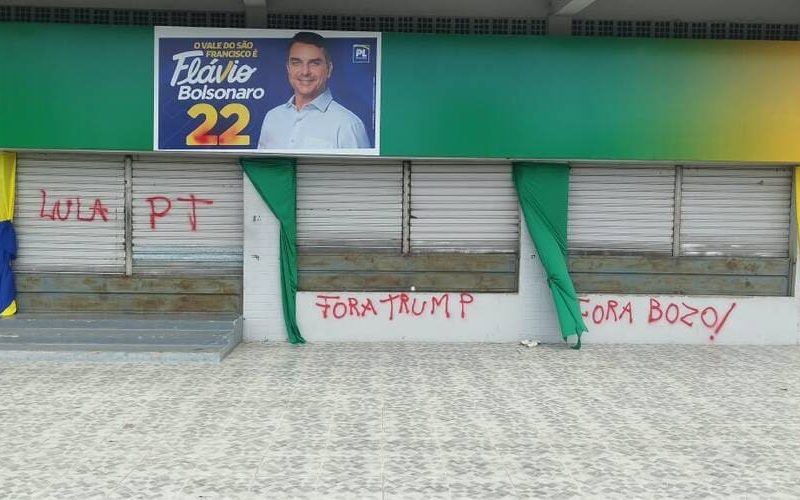 PL em Petrolina divulga nota de repúdio após vandalismo no Comitê de Flávio Bolsonaro